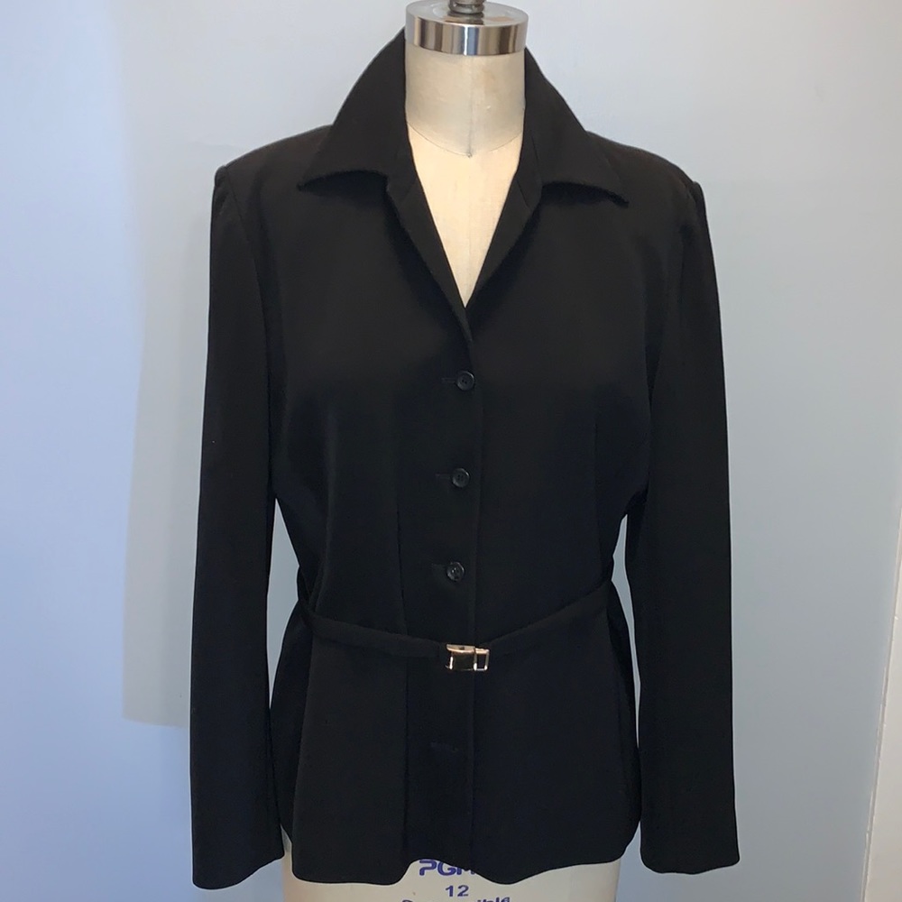 Women’s Vintage Phillipe  Adec Black Blazer with Belt
